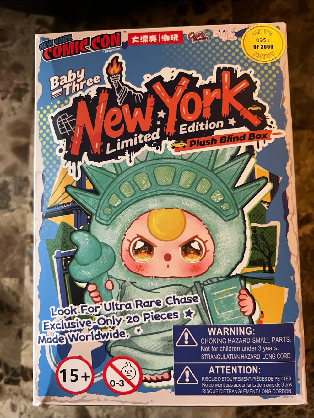Baby Three Limited Edition “New York” collectable plushy number 0951 out of 2000